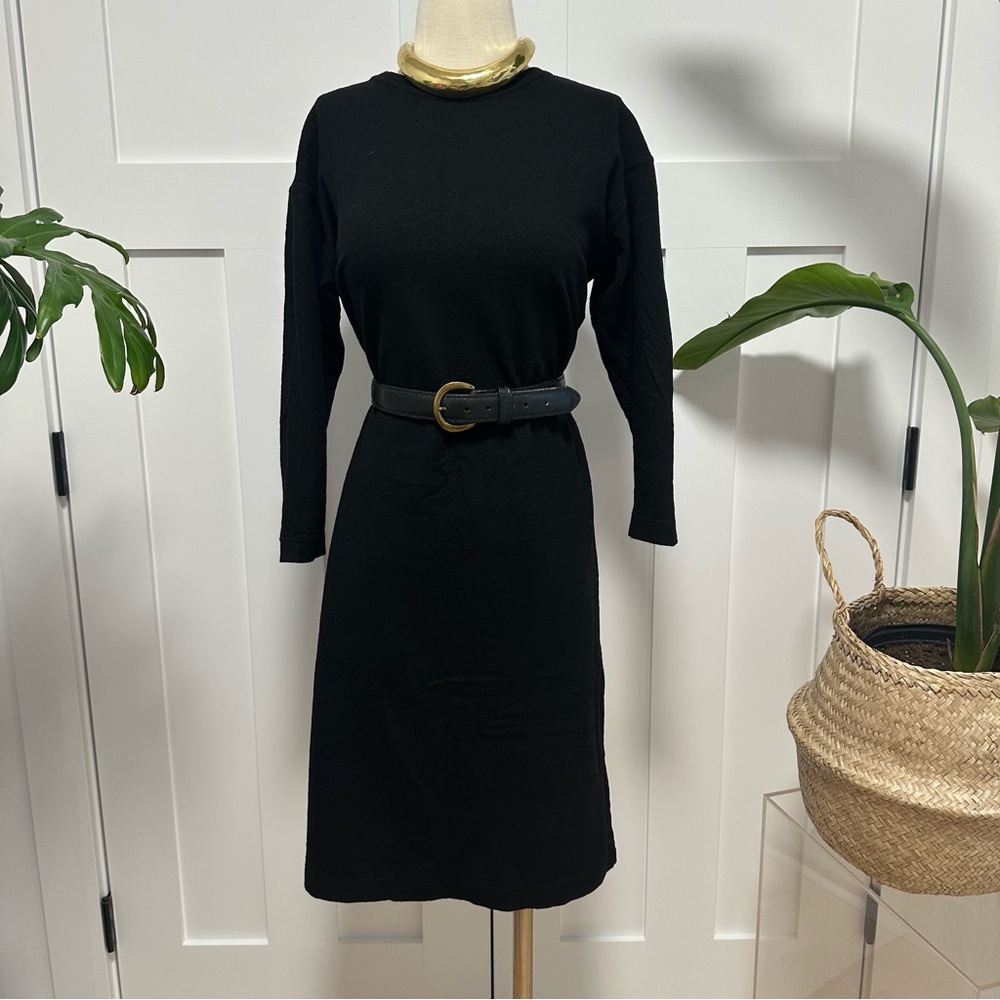 Eddie Bauer Wool Black Long Sleeve Sweater Dress